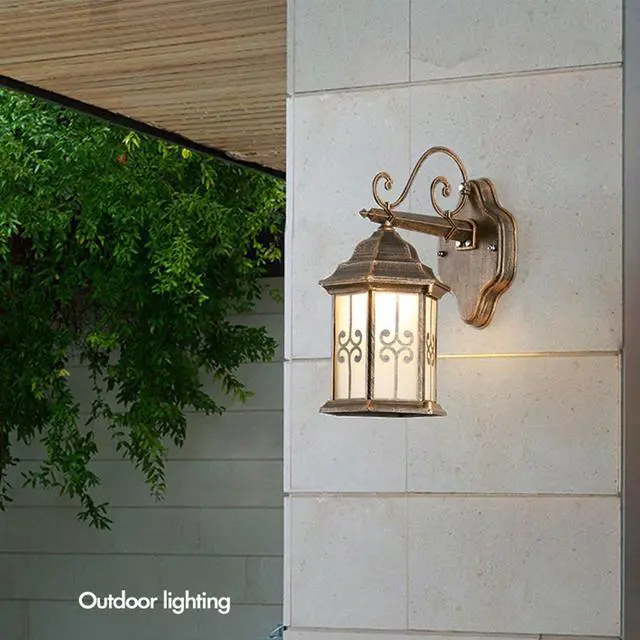 Alt view image 6 of 7 - Outdoor Wall Light Fixtures Aluminum Vintage Exterior Wall Sconces IP65 Waterproof Anti-Rust Porch Lights with Soft Light Glass E26 Base for Patio Backyard Garage Doorway Front Door