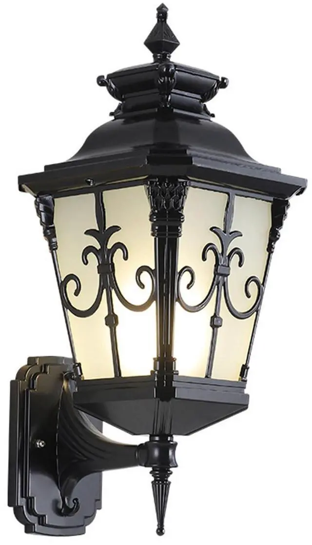 Main image of Outdoor Wall Lights, Exterior Waterproof Lantern Porch Sconces Wall Mounted Lighting with E26 Sockets & Glass Shades Black Outside Sconces for House Garage Doorway