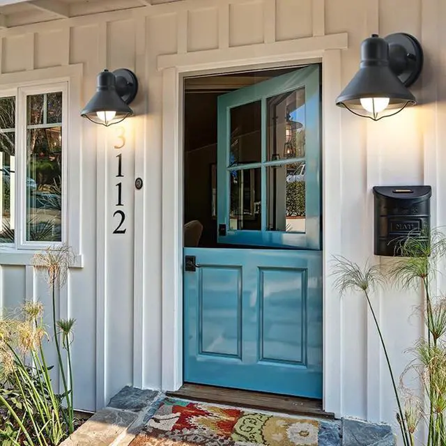 Alt view image 2 of 7 - Waterproof Outdoor Wall Sconce Vintage Wall Mount Exterior Wall Lights Farmhouse Retro Porch Wall Light Black Iron Outdoor Lighting Luminaire Simple Doorway Garage Small Wall Lamp