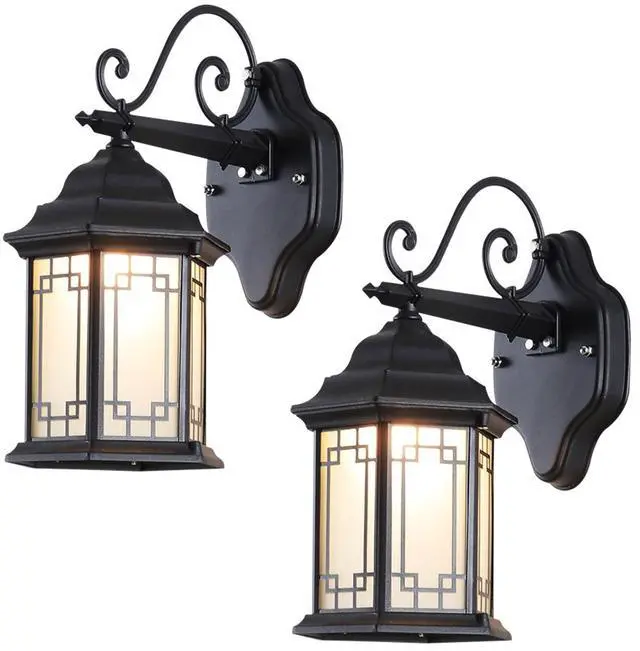 Main image of 13 inch Vintage Outdoor Wall Lights Aluminum Exterior Porch Wall Sconce with Soft Light Glass lampshade E26 Waterproof Outdoor Lantern for Garage Front Porch Entryway Patio