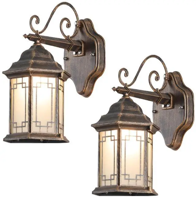 Main image of 13 inch Vintage Outdoor Wall Lights Aluminum Exterior Porch Wall Sconce with Soft Light Glass lampshade E26 Waterproof Outdoor Lantern for Garage Front Porch Entryway Patio