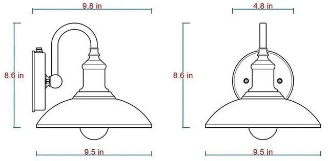 Alt view image 7 of 7 - with Sensor Outdoor Wall Lights, Gooseneck Vintage Industrial Outdoor Wall Lights Black Anti-Rust Outside Wall Sconce for Farmhouse, Barn, Warehouse, Loft (excl.E27 Bulb)