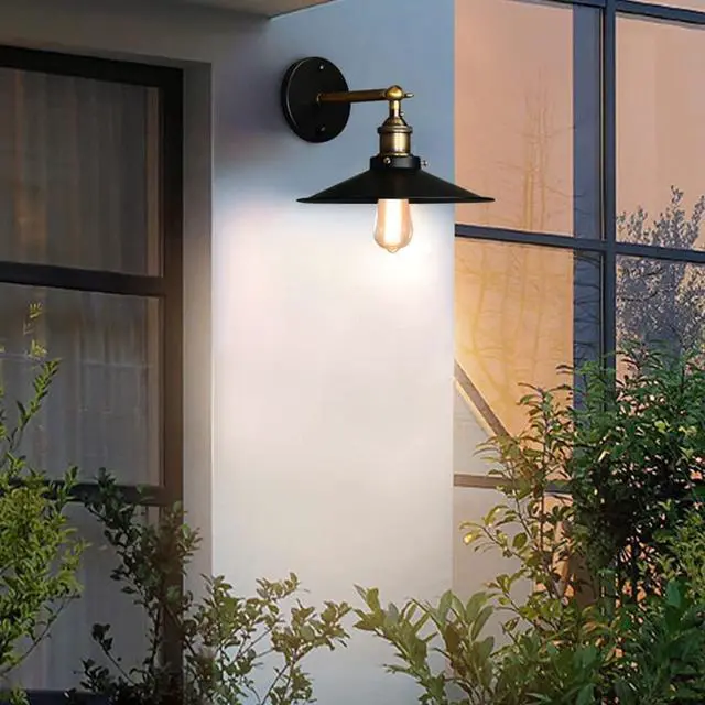 Alt view image 5 of 7 - 8.2 Inch Outdoor Wall Lights Aluminum Anti-Rust Waterproof Gooseneck Barn Light Wall Mount Farmhouse Exterior Wall Sconce Vintage Porch Wall Light Fixtures E26/E27 Base, Black
