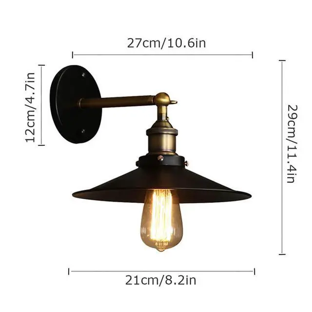 Alt view image 7 of 7 - 8.2 Inch Outdoor Wall Lights Aluminum Anti-Rust Waterproof Gooseneck Barn Light Wall Mount Farmhouse Exterior Wall Sconce Vintage Porch Wall Light Fixtures E26/E27 Base, Black