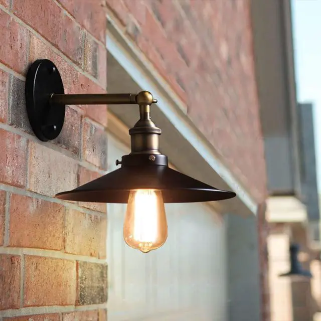 Alt view image 2 of 7 - 8.2 Inch Outdoor Wall Lights Aluminum Anti-Rust Waterproof Gooseneck Barn Light Wall Mount Farmhouse Exterior Wall Sconce Vintage Porch Wall Light Fixtures E26/E27 Base, Black