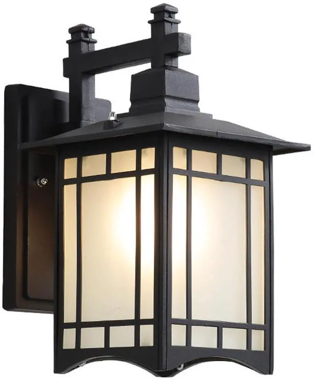 Main image of Outdoor Wall Lantern, Waterproof Anti-Rust Aluminum Porch Lights 12.5 inch Vintage Exterior Outdoor Wall Light Fixtures Black Exterior Sconces for House Front Door Garage