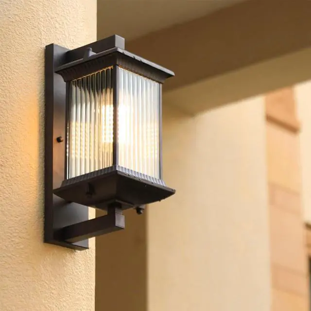 Alt view image 2 of 7 - Retro Exterior Wall Lantern 100% Anti-Rust Aluminum Outdoor Wall Light with Soft Light Glass Waterproof Porch Sconce for House Entryway Garage Front Door