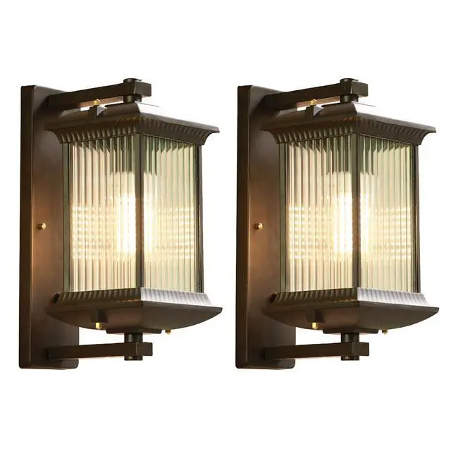 Main image of Retro Exterior Wall Lantern 100% Anti-Rust Aluminum Outdoor Wall Light with Soft Light Glass Waterproof Porch Sconce for House Entryway Garage Front Door