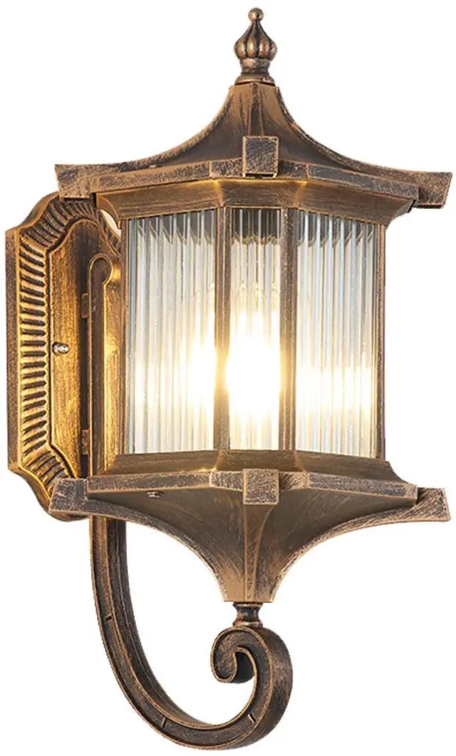Main image of European Exterior Wall Lanterns Waterproof Anti-Rust Aluminum Outdoor Wall Lights 17.7" Large Porch Lights E26 Socket Wall Lamps for Front Door Garage Patio