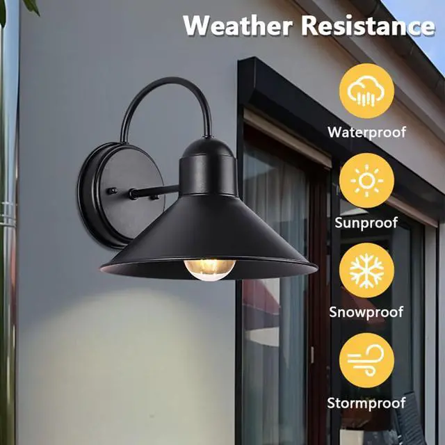 Alt view image 4 of 7 - Vintage Outdoor Wall Sconce IP65 Anti-Rust Waterproof Metal Wall Lights 10 Inch Outdoor Gooseneck Barn Light Retro Farmhouse Exterior Light Fixture for Porch Garage Patio Doorway