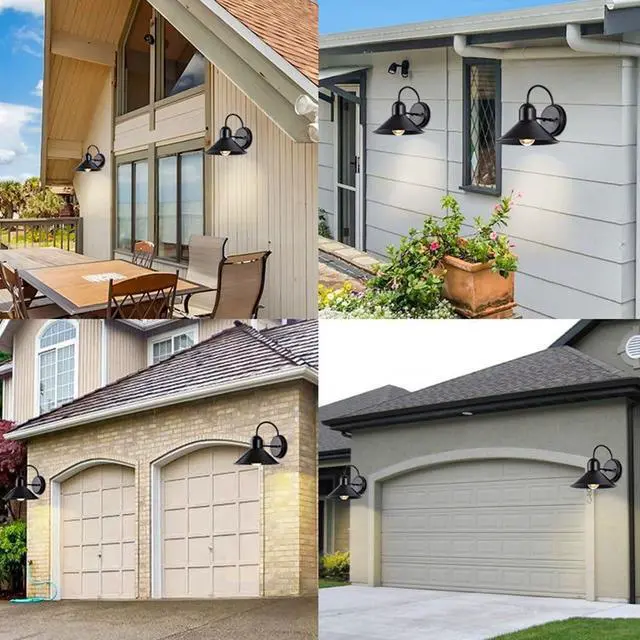 Alt view image 6 of 7 - Vintage Outdoor Wall Sconce IP65 Anti-Rust Waterproof Metal Wall Lights 10 Inch Outdoor Gooseneck Barn Light Retro Farmhouse Exterior Light Fixture for Porch Garage Patio Doorway