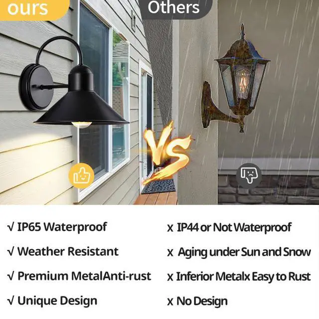 Alt view image 5 of 7 - Vintage Outdoor Wall Sconce IP65 Anti-Rust Waterproof Metal Wall Lights 10 Inch Outdoor Gooseneck Barn Light Retro Farmhouse Exterior Light Fixture for Porch Garage Patio Doorway