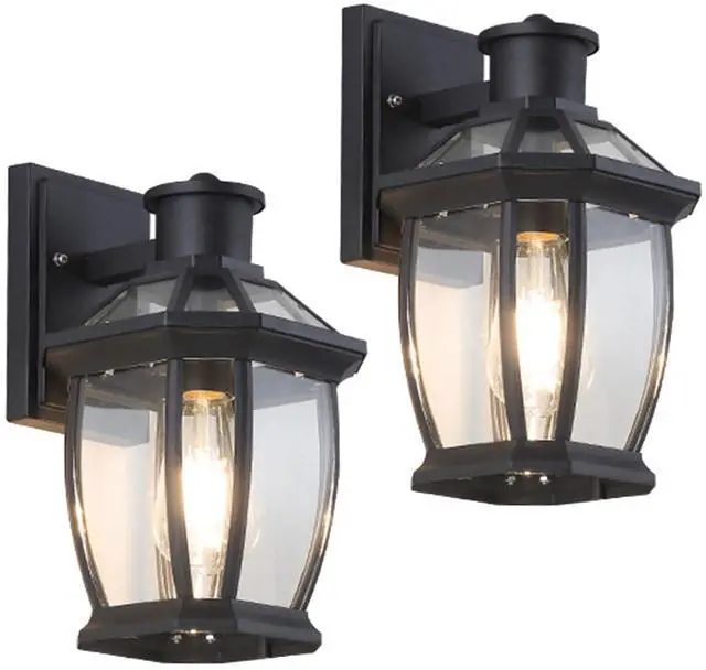 Main image of Outdoor Wall Lanterns Aluminum Exterior Waterproof Wall Light Vintage Porch Wall Lighting with Clear Glass Shade for Porch Front Door Way Garage Patio