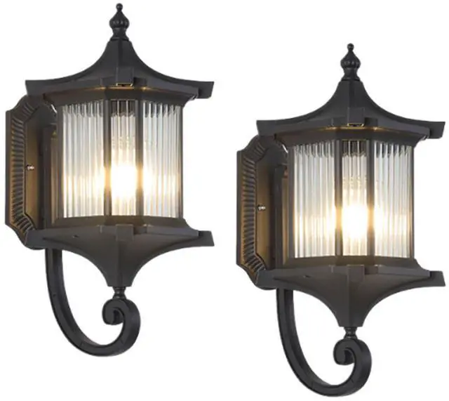 Main image of European Exterior Wall Lanterns Waterproof Anti-Rust Aluminum Outdoor Wall Lights 17.7" Large Porch Lights E26 Socket Wall Lamps for Front Door Garage Patio