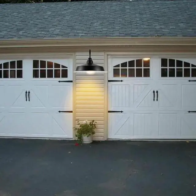 Alt view image 5 of 7 - Outdoor Gooseneck Large Barn Light 16 Inch Dome Exterior Wall Sconce Anti-Rust Waterproof Vintage Porch Wall Light Fixtures Wall Mount Outdoor Farmhouse Light Fixture