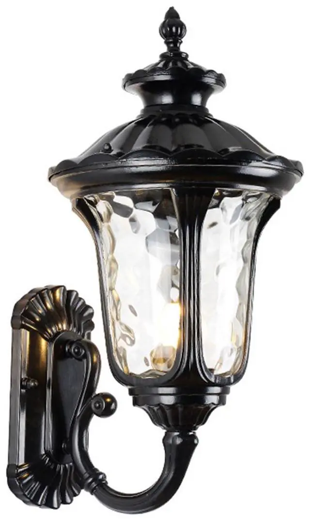 Main image of Waterproof Exterior Wall Sconce 15.7 inch Aluminum Outdoor Wall Lanterns Porch Lights with Water Pattern Glass Shades E26 Vintage Outdoor Light Fixtures for House Garage Patio