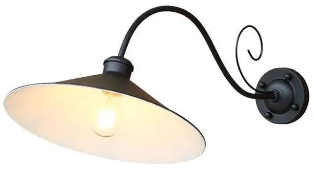 Main image of Antique American Outdoor Wall Lights Anti-Rust Waterproof 14.1 Inch Large Gooseneck Wall Sconce Black Vintage Farmhouse Barn Light Wall Mount Light Fixture for Porch Garage Patio