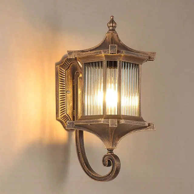 Alt view image 3 of 7 - European Exterior Wall Lanterns Waterproof Anti-Rust Aluminum Outdoor Wall Lights 17.7" Large Porch Lights E26 Socket Wall Lamps for Front Door Garage Patio