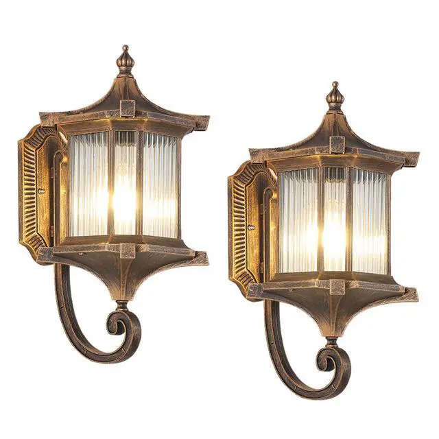 Main image of European Exterior Wall Lanterns Waterproof Anti-Rust Aluminum Outdoor Wall Lights 17.7" Large Porch Lights E26 Socket Wall Lamps for Front Door Garage Patio