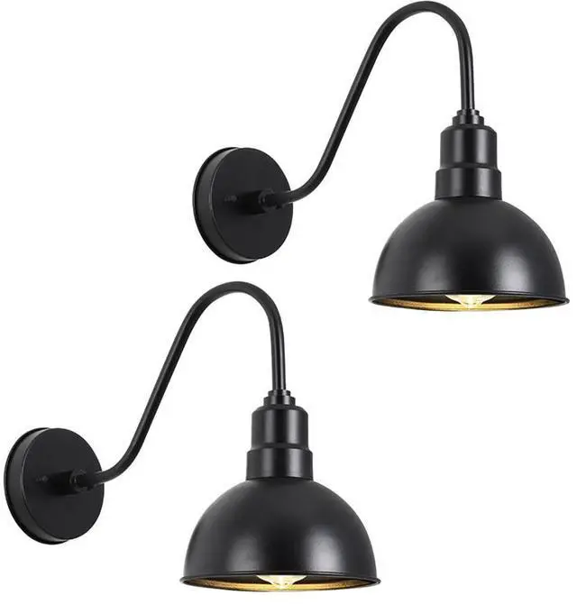 Main image of IP54 Waterproof Outdoor Wall Lights Vintage Gooseneck Wall Sconce 16 Inch Black Wall Mount Porch Lights Farmhouse Exterior Barn Fixture for Garage Patio Doorway