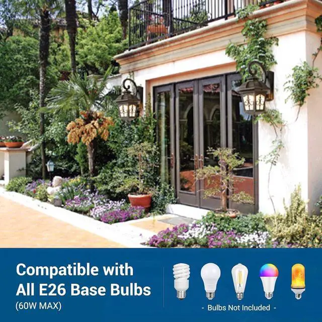Alt view image 5 of 7 - 21.2" Large Waterproof Outdoor Wall Lantern Black Anti-Rust Aluminum Porch Lights Sconces with Water Pattern Glass European Vintage Exterior Light Fixtures for Porch Garage Patio