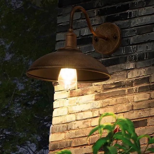 Alt view image 5 of 7 - Outdoor Gooseneck Barn Light Anti-Rust Waterproof Wall Mount Wall Sconce 15.3 Inch Bronze Vintage Wall Lights Farmhouse Exterior Wall Lighting Luminaire(E26/E27 Base)