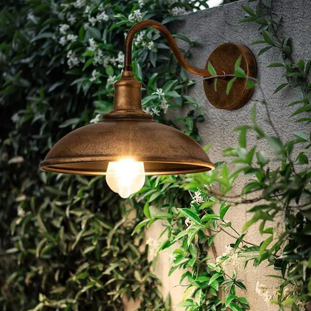 Alt view image 4 of 7 - Outdoor Gooseneck Barn Light Anti-Rust Waterproof Wall Mount Wall Sconce 15.3 Inch Bronze Vintage Wall Lights Farmhouse Exterior Wall Lighting Luminaire(E26/E27 Base)