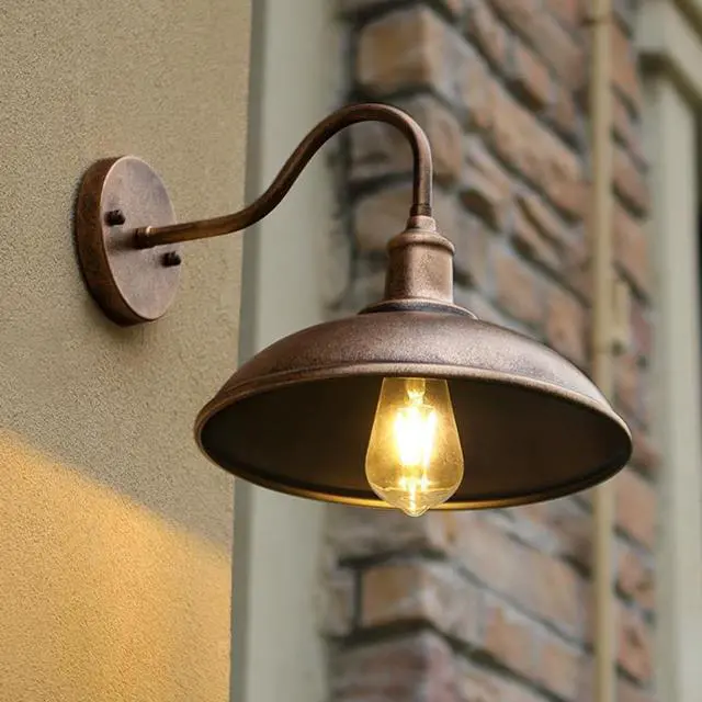 Alt view image 2 of 7 - Outdoor Gooseneck Barn Light Anti-Rust Waterproof Wall Mount Wall Sconce 15.3 Inch Bronze Vintage Wall Lights Farmhouse Exterior Wall Lighting Luminaire(E26/E27 Base)