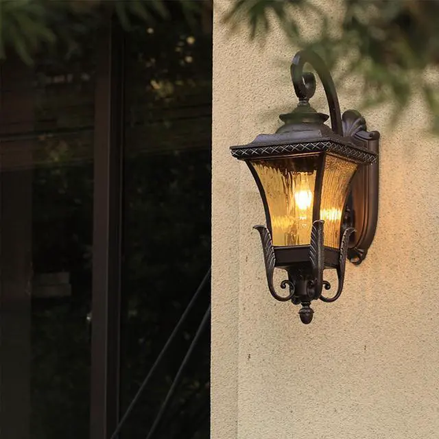 Alt view image 2 of 7 - Outdoor Wall Lanterns 16" Waterproof Porch Wall Lights Aluminum Retro Exterior Lighting Fixtures for House Patio Entryway Garage