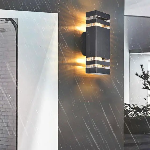 Alt view image 4 of 7 - Outdoor Up Down Waterproof Wall Lights Aluminum 11.8 Inch Exterior Wall Sconce Modern Wall Mount Wall Lamp Fixture Farmhouse Barn Light for Porch, Garage, Patio, Doorway