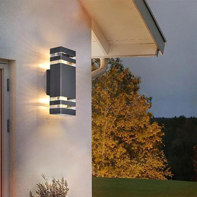 Alt view image 2 of 7 - Outdoor Up Down Waterproof Wall Lights Aluminum 11.8 Inch Exterior Wall Sconce Modern Wall Mount Wall Lamp Fixture Farmhouse Barn Light for Porch, Garage, Patio, Doorway