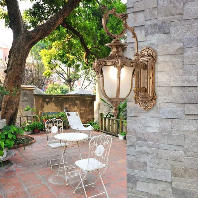 Alt view image 3 of 7 - Bronze Outdoor Wall Lights IP65 Waterproof Exterior Wall Lantern Rustproof Aluminum Outside Lighting Fixtures with Frosted Glass for Garage Front Porch Entryway Patio