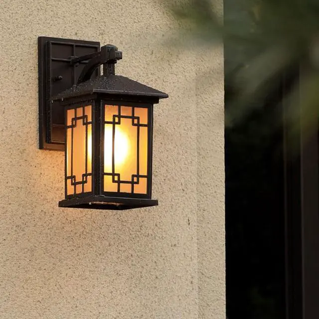 Alt view image 2 of 7 - Outdoor Wall Lantern Exterior Waterproof Wall Light Fixtures Porch Sconces with E26 Sockets & Glass Shades for Entryway, Garage, Patio
