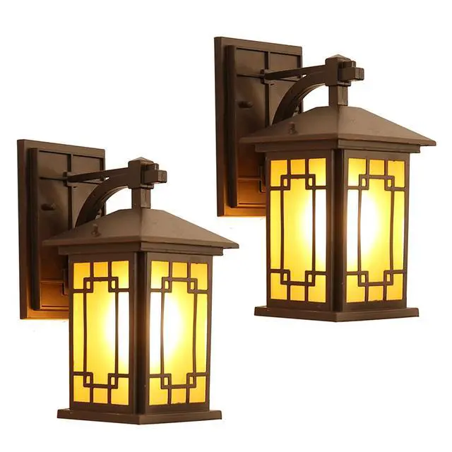 Main image of Outdoor Wall Lantern Exterior Waterproof Wall Light Fixtures Porch Sconces with E26 Sockets & Glass Shades for Entryway, Garage, Patio