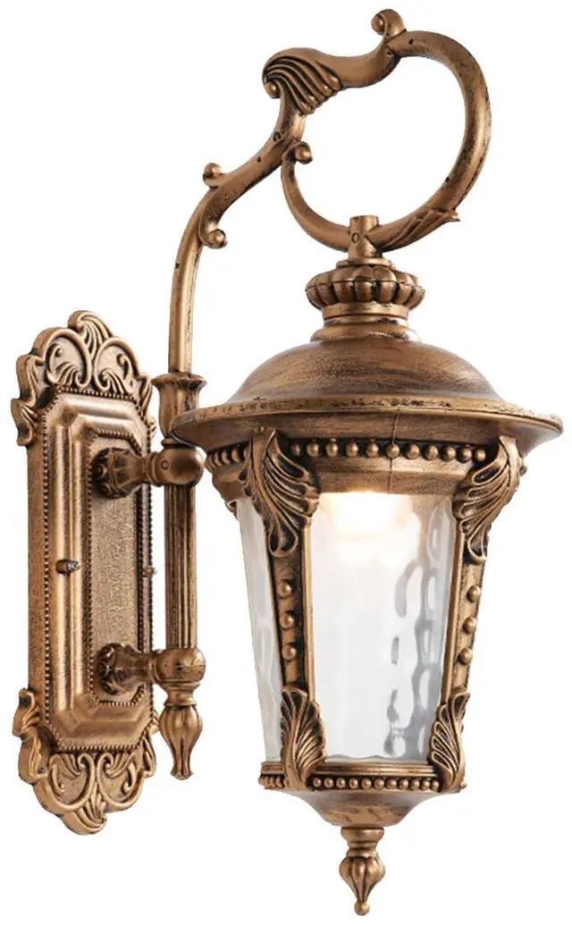 Main image of Outdoor Wall Lanterns Vintage Bronze Outdoor Wall Light Fixtures 13 Waterproof Anti-Rust Aluminum Porch Lights with Water Ripple Glass E26 Socket for House Front Door Garage