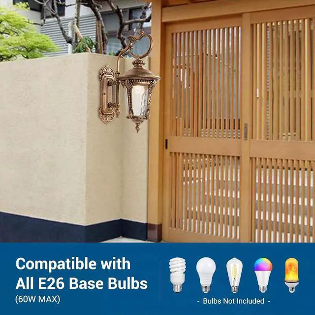 Alt view image 6 of 7 - Outdoor Wall Lanterns Vintage Bronze Outdoor Wall Light Fixtures 13 Waterproof Anti-Rust Aluminum Porch Lights with Water Ripple Glass E26 Socket for House Front Door Garage