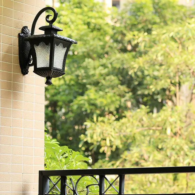 Alt view image 2 of 7 - Vintage Outdoor Light Fixtures Anti-Rust Outside Black Wall Lanterns Aluminium Waterproof Exterior Porch Lights for Front Door Garage Patio