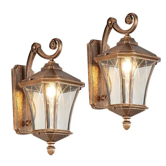 Main image of Outdoor Wall Lights for Porch Patio Entryway Door Way Garage, Waterproof & Anti-Rust Aluminum Porch Light Vintage House Exterior Light Wall Mount with Clear Glass & E26 Base
