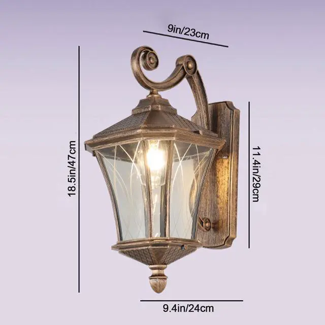 Alt view image 7 of 7 - Outdoor Wall Lights for Porch Patio Entryway Door Way Garage, Waterproof & Anti-Rust Aluminum Porch Light Vintage House Exterior Light Wall Mount with Clear Glass & E26 Base