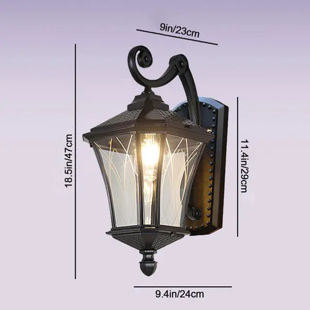 Alt view image 7 of 7 - Outdoor Wall Lights for Porch Patio Entryway Door Way Garage, Waterproof & Anti-Rust Aluminum Porch Light Vintage House Exterior Light Wall Mount with Clear Glass & E26 Base