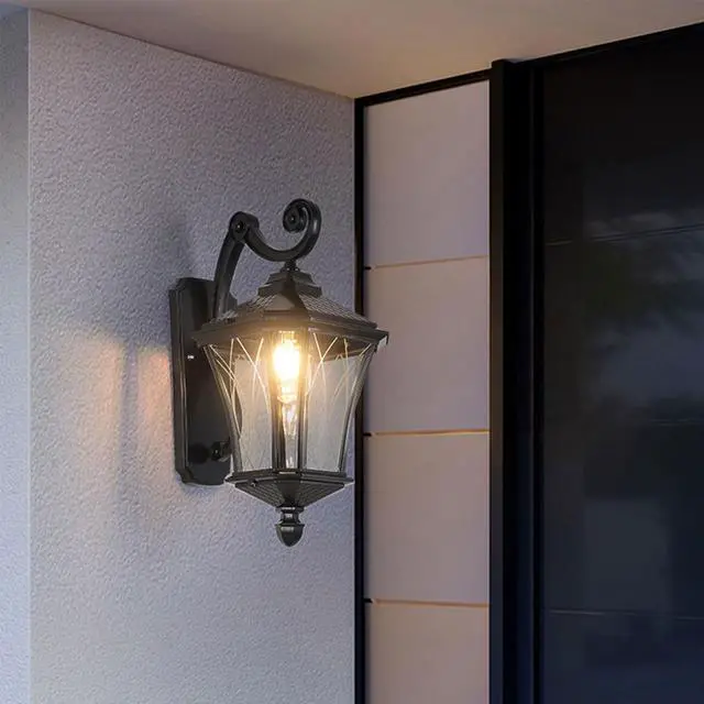 Alt view image 3 of 7 - Outdoor Wall Lights for Porch Patio Entryway Door Way Garage, Waterproof & Anti-Rust Aluminum Porch Light Vintage House Exterior Light Wall Mount with Clear Glass & E26 Base