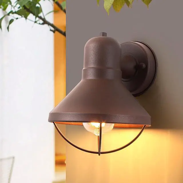 Alt view image 2 of 7 - Outdoor Wall Lights Vintage Wall Mount Porch Wall Light Fixtures IP54 Waterproof Exterior Barn Light Iron Retro Outdoor Lanterns Wall for Garage Patio Doorway