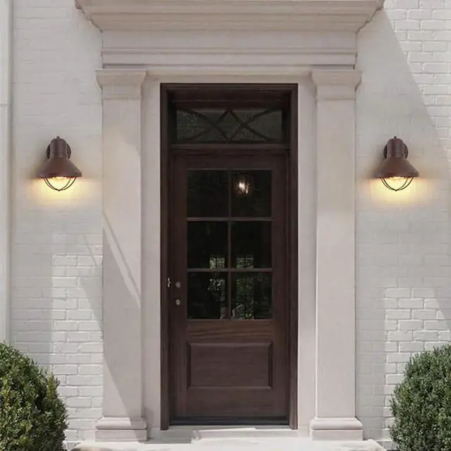 Alt view image 4 of 7 - Outdoor Wall Lights Vintage Wall Mount Porch Wall Light Fixtures IP54 Waterproof Exterior Barn Light Iron Retro Outdoor Lanterns Wall for Garage Patio Doorway