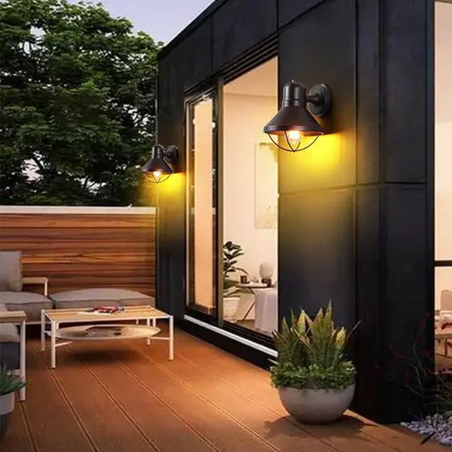 Alt view image 5 of 7 - Outdoor Wall Lights Vintage Wall Mount Porch Wall Light Fixtures IP54 Waterproof Exterior Barn Light Iron Retro Outdoor Lanterns Wall for Garage Patio Doorway