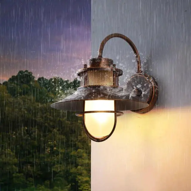 Alt view image 4 of 7 - Gooseneck Retro Outdoor Wall Lights Exterior Anti-Rust Waterproof Bronze Wall Sconce 11 Inch Wall Mount Farmhouse Barn Light Antique Iron Porch Wall Light Fixtures