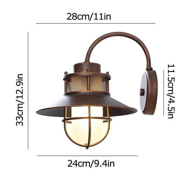 Alt view image 7 of 7 - Gooseneck Retro Outdoor Wall Lights Exterior Anti-Rust Waterproof Bronze Wall Sconce 11 Inch Wall Mount Farmhouse Barn Light Antique Iron Porch Wall Light Fixtures