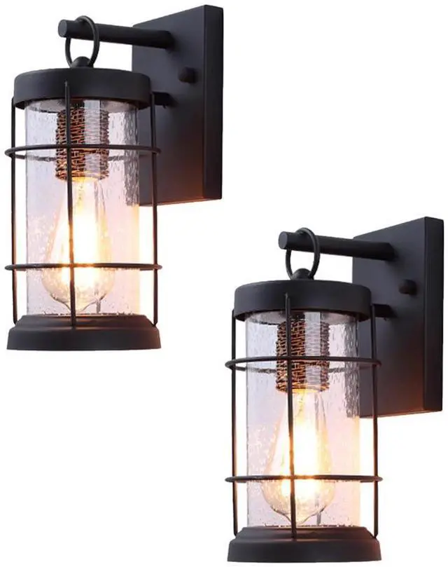 Main image of Outdoor Iron Glass Wall Sconces Vintage Waterproof Wall Lights 11.8 Inch Exterior Porch Wall Light Fixtures Garage Patio Door Way Wall Mount Lighting Luminaire