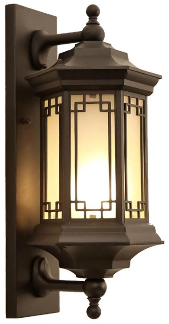 Main image of Outdoor Wall Lantern Aluminum Waterproof Porch Lights Outdoor 19.6" Large Black Exterior Wall Light E27 Outside Lights with Frosted Glass for Patio Garage Entryway Front Door