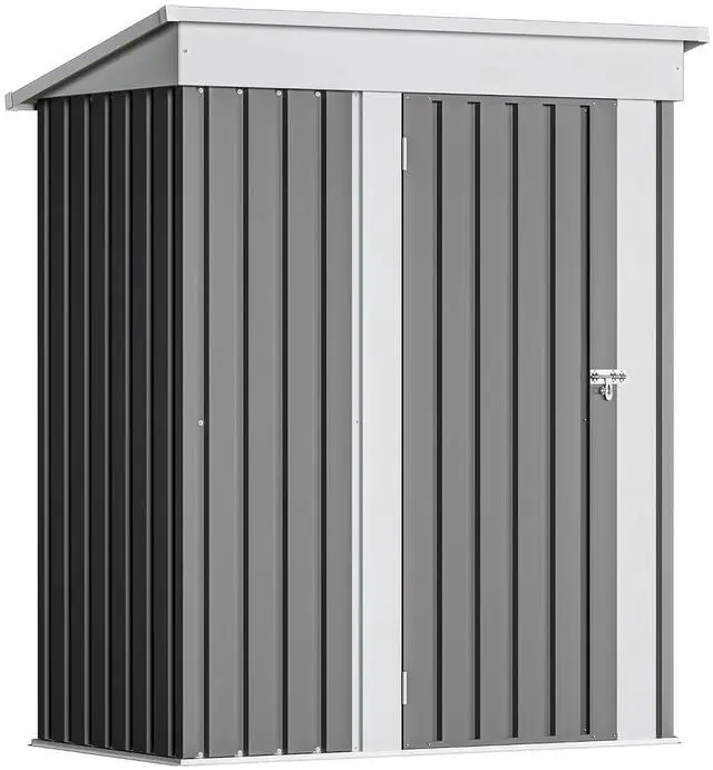 Main image of Outdoor Storage Shed 5 x 3 FT Lockable Metal Garden Shed Steel Anti-Corrosion Storage House with Single Lockable Door for Backyard Outdoor Patio (Gray)