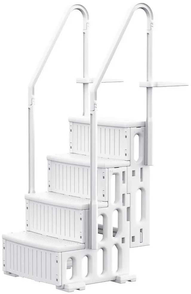 Main image of Above Ground Pool Ladder with Non-Slip Steps, Heavy Duty Swimming Pool Ladder with Double Handrails&4 Stairs, for 48 to 54 inch Inground and Pools Above Ground (White)